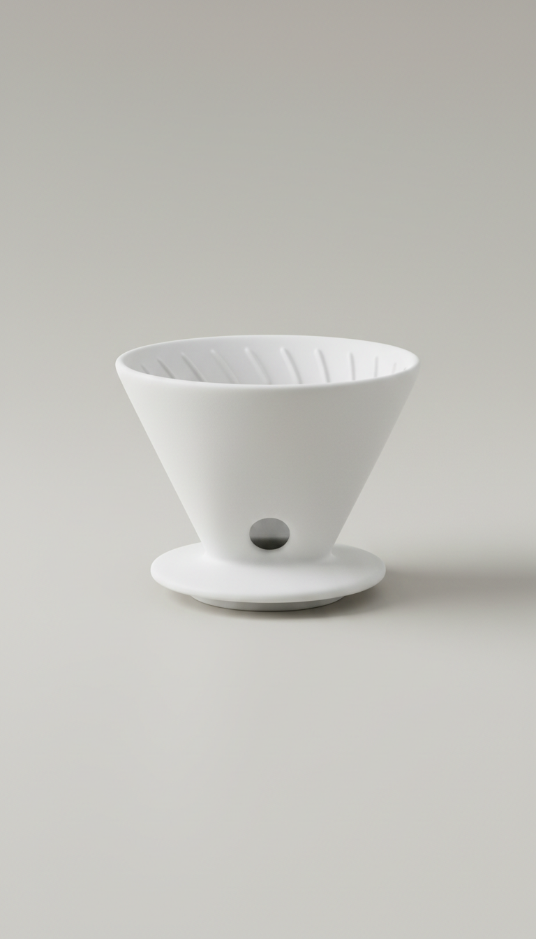 Matte White Ceramic Pour-Over Coffee Dripper